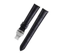 JASMKLX Lady Watch Bands Fit for PÁGINAS Reloj en forma for la correa de reloj de cuero omega Fit for Tissot Brand Wamkband Pulsera Mujer 12/14 / 16/18/20 / 22mm(Black silver,17mm)