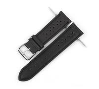 JASMKLX Mujeres Hombres Reloj Strap Huele Out Diseño Tirador Correas de la banda de muñeca 18mm 20mm 22mm 24mm reloj de reloj de cuero negro Kzh01(Black Line,18mm)