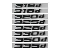 JASMKLX Negro 316d 318d 320d 325d 328d 330d 335d Emblema del Coche Emblemas Número Trasero Letras Insignias aptas for BMW Serie 3 E90 E46 E91 E92 E93 F30(320d)
