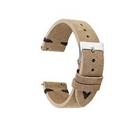 JASMKLX Pulsera de relojes de cuero brazalete Khaki retro reloj de reloj a mano for hombres de Woemn 18mm 20 mm 22 mm banda de muñeca Kzsd09(Khaki-Black Line,24mm)