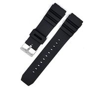 JASMKLX Reemplazo de relojes de silicona 18 mm 20 mm 22 mm Deportes negros Buceo de goma de goma de plata for hebilla de acero inoxidable Ajuste for la correa de reloj de Casio