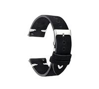 JASMKLX Reloj Bandas Reloj de cuero Correas Correas 18mm 20mm 22mm Black WatchBand Repair Herramientas de reparación Accesorios Kzsd03(Black-White Line,24mm)