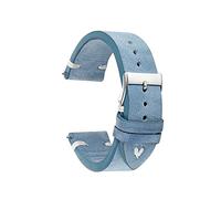 JASMKLX Reloj de cuero Bandas Straps18mm 20mm 22mm Blue WatchBands Watch Beams for herramientas Accesorios Reemplazo(Blue-White Line,20mm)