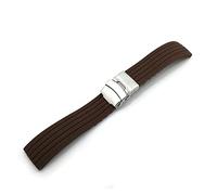JASMKLX Wheamband de silicona 18 mm 20 mm 22 mm 24 mm Patrón de neumático a prueba de agua Correa de reemplazo for hombres reloj deportivo(Coffee,18mm)