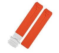 JASMKLX Wheamband de silicona 20 mm 21mm deportes toque T013 t047 Correa de goma T-Sport Wamkband impermeable T013420A T047420A T33 Apto for Tissot(Orange silver1 20mm)
