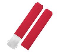 JASMKLX Wheamband de silicona 20 mm 21mm deportes toque T013 t047 Correa de goma T-Sport Wamkband impermeable T013420A T047420A T33 Apto for Tissot(Red silver 21mm)