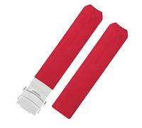 JASMKLX Wheamband de silicona 20 mm 21mm deportes toque T013 t047 Correa de goma T-Sport Wamkband impermeable T013420A T047420A T33 Apto for Tissot(Red silver1 21mm)