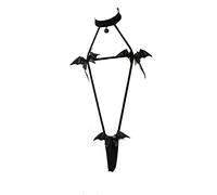 JasmyGirls Mujer Sexy Devil Cosplay Lencería Halloween Anime Micro Bikini Kawaii Sujetador Panty Japanese Bat Slingshot Traje Gótico, Negro , X-Small - Large