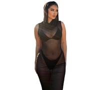 JasmyGirls Trajes de fiesta para mujer, lencería gótica, vestido gótico negro con capucha, ropa de festival, ropa de calle, club, vestidos de noche, Small