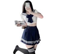 JasmyGirls Uniforme de colegiala japonesa, disfraz de colegiala anime, disfraz de marinero, cosplay, lencería de Halloween, Kawaii, Lolita, juego de rol