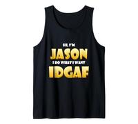 Jason Costume Idgaf Meme Personalized First Name Jason Camiseta sin Mangas