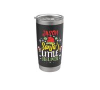 Jason Santa's Little Helper Christmas Jason Nombre Vaso térmico de acero inoxidable de doble pared