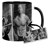 Jason Statham Taza Interior y Asa Negra Ceramica Mug