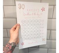 JasonCarlMorgan WinsterCreations - Cuenta regresiva para cualquier cumpleaños, tamaño A4, para pérdida de peso, dieta de adelgazamiento, impresión con texto en inglés "St. lb Units" - Laminado con