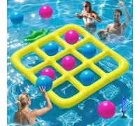 Jasonwell Tic-TAC-Toe Pool Toys Games - Giant Floating Tic TAC Toe Game Float with 10 Balls Pineapple Pool Game Party Toy Floats Yard Field Day Games Outdoor Beach Toys for Adults Teens Kids (Yellow)