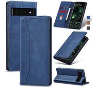 Jasonyu Funda para Google Pixel 6 Pro Flip Case,Azul