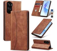 Jasonyu Funda para Honor 90 Lite, Cuero PU Carcasa, Tipo Libro Flip Case con Tarjetas y Cartera, Soporte Plegable, Cierre magnético, Capa (Marrón)