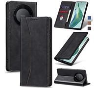 Jasonyu Funda para Honor Magic 5 Lite, Cuero PU Carcasa, Tipo Libro Flip Case con Tarjetas y Cartera, Soporte Plegable. Cierre magnético, Capa (Negro)