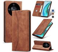 Jasonyu Funda para Honor Magic 6 Lite,Cuero PU Carcasa,Tipo Libro Flip Case con Tarjetas y Cartera,Soporte Plegable,Cierre magnético,Capa (Marrón)