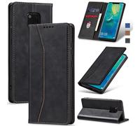 Jasonyu Funda para Huawei Mate 20 Pro,Cuero PU Carcasa,Tipo Libro Flip Case con Tarjetas y Cartera,Soporte Plegable,Cierre magnético,Capa (Negro)