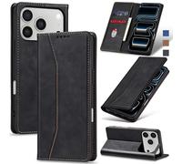 Jasonyu Funda para iPhone 17 Pro Flip Case,Negro