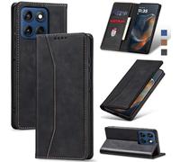 Jasonyu Funda para Motorola Moto Edge 60,Cuero PU Carcasa,Tipo Libro Flip Case con Tarjetas y Cartera,Soporte Plegable,Cierre magnético,Capa (Negro)