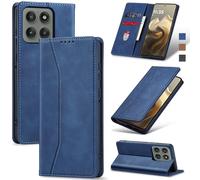 Jasonyu Funda para Motorola Moto Edge 60 Pro,Cuero PU Carcasa,Tipo Libro Flip Case con Tarjetas y Cartera,Soporte Plegable,Cierre magnético,Capa (Azul)