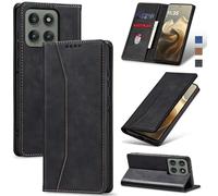 Jasonyu Funda para Motorola Moto Edge 60 Pro,Cuero PU Carcasa,Tipo Libro Flip Case con Tarjetas y Cartera,Soporte Plegable,Cierre magnético,Capa (Negro)