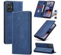 Jasonyu Funda para Motorola Moto G55 Flip Case,Azul