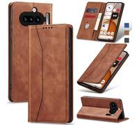 Jasonyu Funda para Nothing Phone 4a,Cuero PU Carcasa,Tipo Libro Flip Case con Tarjetas y Cartera,Soporte Plegable,Cierre magnético,Capa (Marrón)
