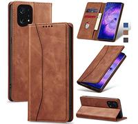 Jasonyu Funda para OPPO Find X5, Cuero PU Carcasa, Tipo Libro Flip Case con Tarjetas y Cartera, Soporte Plegable, Cierre magnético, Capa (Marrón)