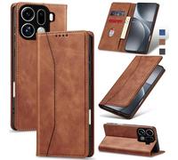 Jasonyu Funda para OPPO Find X9 Pro,Cuero PU Carcasa,Tipo Libro Flip Case con Tarjetas y Cartera,Soporte Plegable,Cierre magnético,Capa (Marrón)