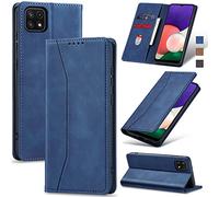 Jasonyu Funda para Samsung Galaxy A22,Cuero PU Carcasa,Tipo Libro Flip Case con Tarjetas y Cartera,Soporte Plegable,Cierre magnético,Capa (Azul)