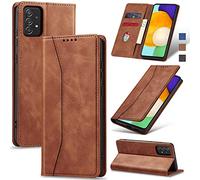 Jasonyu Funda para Samsung Galaxy A52 5G/4G A52S,Cuero PU Carcasa,Tipo Libro Flip Case con Tarjetas y Cartera,Soporte Plegable,Cierre magnético,Capa (Marrón)