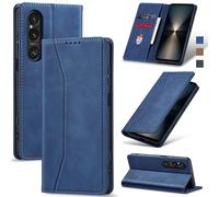 Jasonyu Funda para Sony Xperia 1 Vi,Cuero PU Carcasa,Tipo Libro Flip Case con Tarjetas y Cartera,Soporte Plegable,Cierre magnético,Capa (Azul)