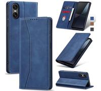 Jasonyu Funda para Sony Xperia 10 Vi,Cuero PU Carcasa,Tipo Libro Flip Case con Tarjetas y Cartera,Soporte Plegable,Cierre magnético,Capa (Azul)