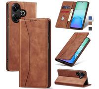 Jasonyu Funda para Xiaomi Poco M6 4G/Redmi 13,Cuero PU Carcasa,Tipo Libro Flip Case con Tarjetas y Cartera,Soporte Plegable,Cierre magnético,Capa (Marrón)