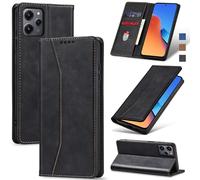 Jasonyu Funda para Xiaomi Redmi 12, Cuero PU Carcasa, Tipo Libro Flip Case con Tarjetas y Cartera, Soporte Plegable, Cierre magnético, Capa (Negro)