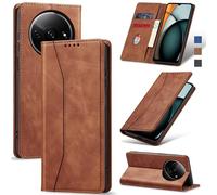 Jasonyu Funda para Xiaomi Redmi A3 Flip Case,Marrón