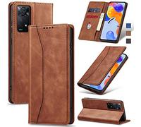 Jasonyu Funda para Xiaomi Redmi Note 11 Pro 5G/4G, Cuero PU Carcasa, Tipo Libro Flip Case con Tarjetas y Cartera [Soporte Plegable] [Cierre magnético] Capa (Marrón)