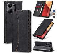 Jasonyu Funda para Xiaomi Redmi Note 13 Pro 4G/Poco M6 Pro,Cuero PU Carcasa,Tipo Libro Flip Case con Tarjetas y Cartera,Soporte Plegable,Cierre magnético,Capa (Negro)