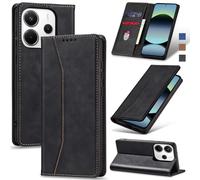 Jasonyu Funda para Xiaomi Redmi Note 14 4G,Cuero PU Carcasa,Tipo Libro Flip Case con Tarjetas y Cartera,Soporte Plegable,Cierre magnético,Capa (Negro)