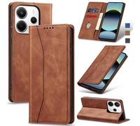Jasonyu Funda para Xiaomi Redmi Note 14 4G,Cuero PU Carcasa,Tipo Libro Flip Case con Tarjetas y Cartera,Soporte Plegable,Cierre magnético,Capa (Marrón)