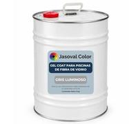 Jasoval Color Gel Coat para Piscinas de Fibra de Vidrio y Poliester - Gel Coat (Top Coat) ISO/NPG Parafinado con Catalizador, Resistente al Cloro y Rayos UV (Gris Luminoso, 5 kg)