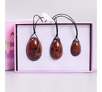 Jasper Eggs Kegel Ejercicio Herramienta Caja De Regalo Set Caoba Natural Jade Piedra Bola De Cristal Masaje,3 Piezas Y Caja