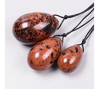 Jasper Eggs Kegel Exercise Gift Box Set Natural Maobany Jade Stone Crystal Ball Massage, 3 Pcs