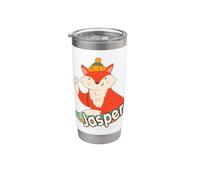 JASPER - hermoso nombre de niño con un guay zorro Vaso térmico de acero inoxidable de doble pared