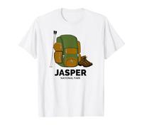 Jasper National Park Mochila Camiseta gráfica económica, Hombre, Blanco, L
