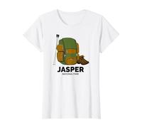 Jasper National Park Mochila Camiseta gráfica económica, Mujer, Blanco, XS