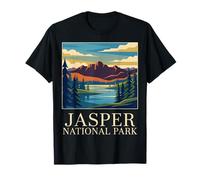 Jasper Parque Nacional Canadá Vintage Retro Montaña Paisaje Camiseta